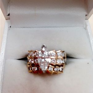 Diamond engagement ring and wedding band. .80 carat. Appraisal in photo.